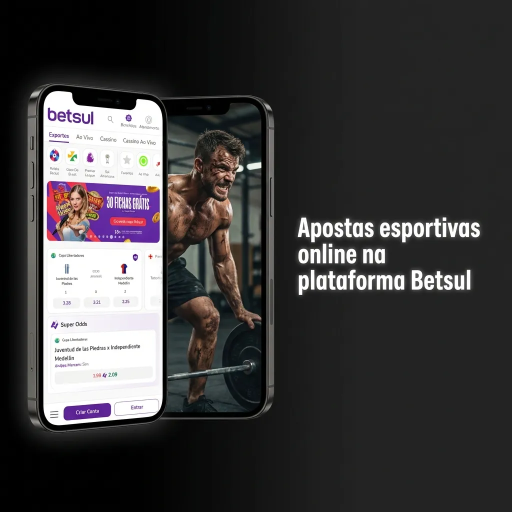 Tela da Betsul exibindo apostas esportivas online em futebol, basquete, tênis, vôlei, lutas e eSports