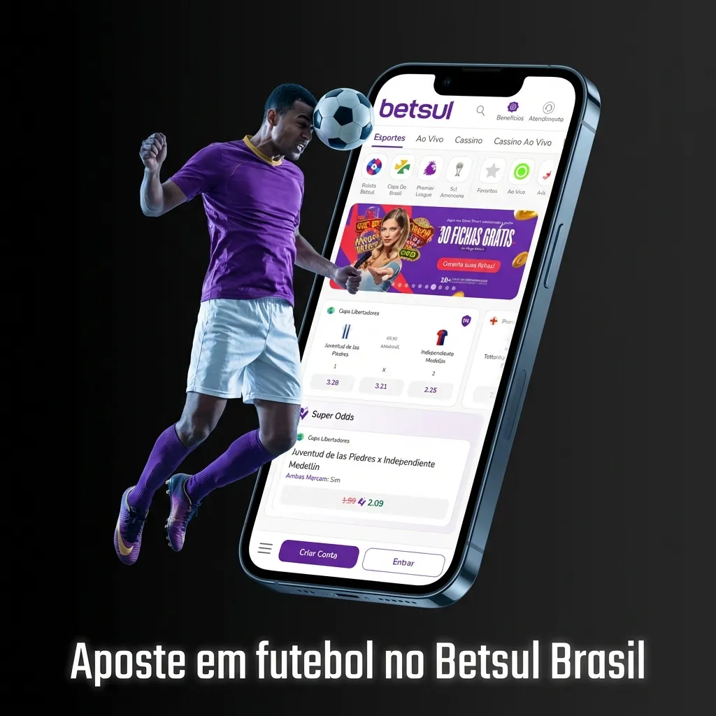 Tela do site Betsul Brasil exibindo apostas de futebol em campeonatos nacionais e ligas internacionais