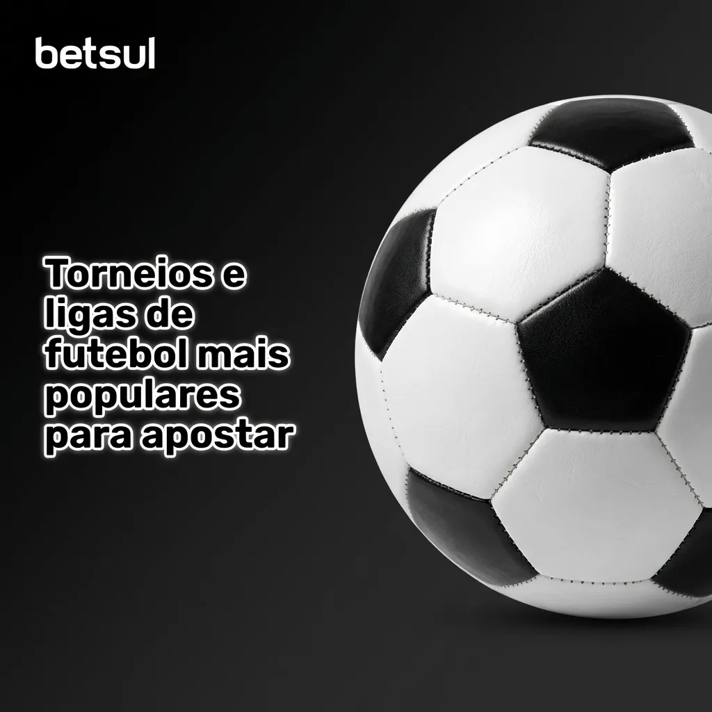 Banner da Betsul com bola de futebol e lista de principais ligas e copas mundiais disponíveis para apostas