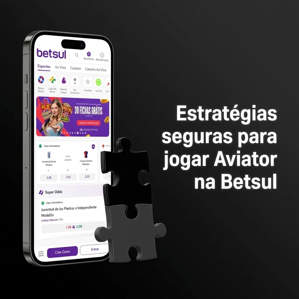 Tela do jogo Aviator na Betsul com dicas de apostas seguras e gestão de saldo em destaque