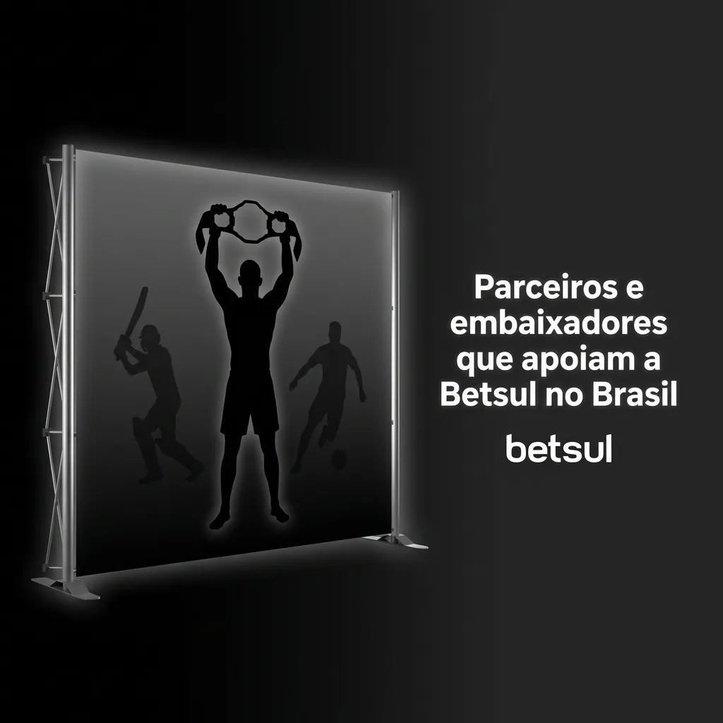 Painel com logos de clubes brasileiros, ex-jogadores em destaque e provedores de cassino parceiros da Betsul