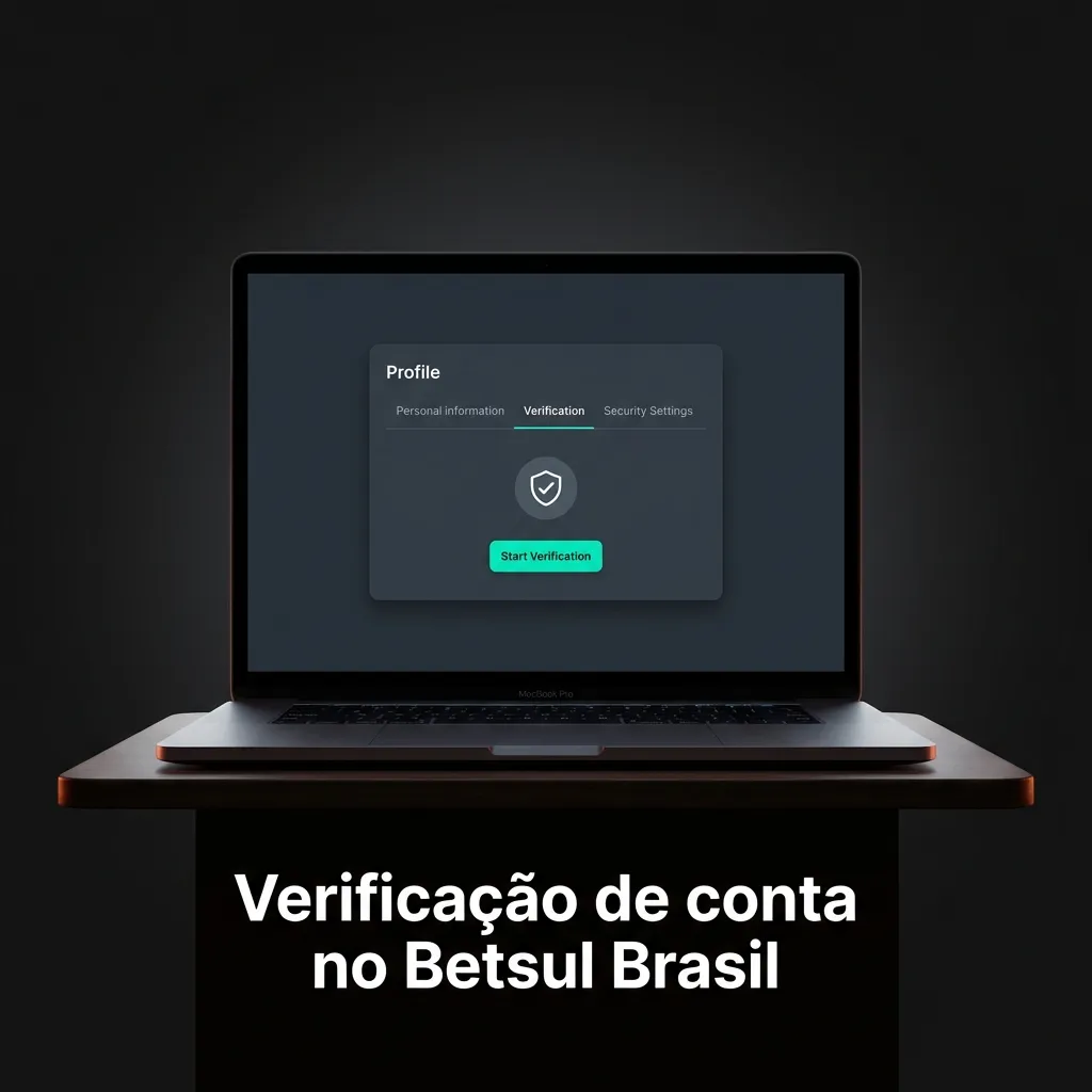 Ilustração de usuário brasileiro verificando conta no Betsul pelo celular, enviando documentos e selfie para segurança